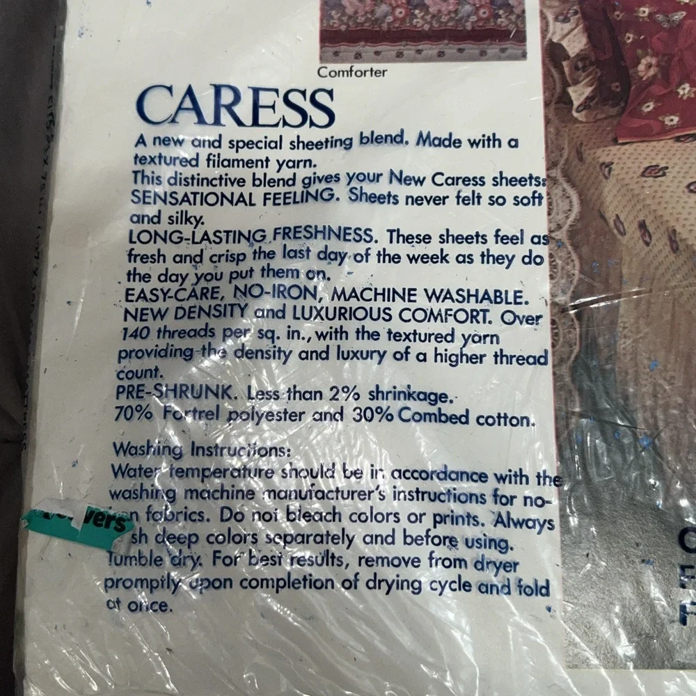 Burlington Caress Bordeaux Roses Floral Vintage Full‎ Flat Sheet Shabby Chic New